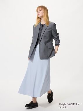 Uniqlo Mermaid Maxi Skirt in Pale Blue